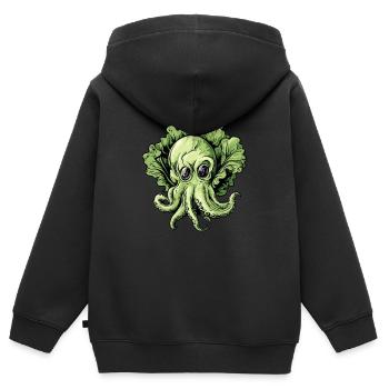 Chou poulpe - Sweat Premium à capuche zippé enfant bio - noir - Dos - AI Model Kid Male (0cm)