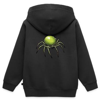 Pois araignée, croisement de pois araignée - Sweat Premium à capuche zippé enfant bio - noir - Dos - AI Model Kid Male (0cm)