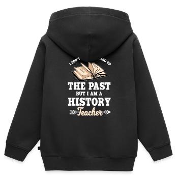 Je ne veux pas évoquer le passé - Sweat Premium à capuche zippé enfant bio - noir - Dos - AI Model Kid Male (0cm)