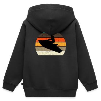 Persönlicher Wasserfahrzeug-Liebhaber - Kinder Premium Organic Zip Hoodie - Schwarz - Hinten - AI Model Kid Male (0cm)