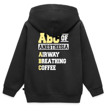 ABC de l’anesthésie - Sweat Premium à capuche zippé enfant bio - noir - Dos - AI Model Kid Male (0cm)