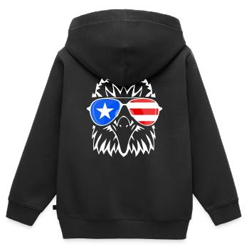 Puerto Rico - Kinder Premium Organic Zip Hoodie - Schwarz - Hinten - AI Model Kid Male (0cm)