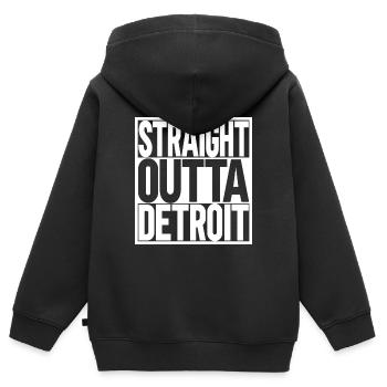 Detroit - Kinder Premium Organic Zip Hoodie - Schwarz - Hinten - AI Model Kid Male (0cm)