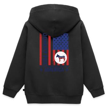 Eselpocken Die Krankheit, die Amerika zerstört Lustig - Kinder Premium Organic Zip Hoodie - Schwarz - Hinten - AI Model Kid Male (0cm)