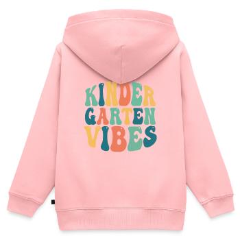 Groovy Hello Kindergarten Vibes Retro Teacher - Kids Premium Organic Zip-up Hoodie - rose - Back - AI Model Kid Female (0cm)