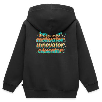 Groovy Retro Gläubiger Motivator Innovator - Kinder Premium Organic Zip Hoodie - Schwarz - Hinten - AI Model Kid Male (0cm)