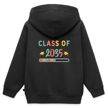 Klasse von 2035 Erster Schultag wächst mit mir - Kinder Premium Organic Zip Hoodie - Schwarz - Hinten - AI Model Kid Male (0cm)