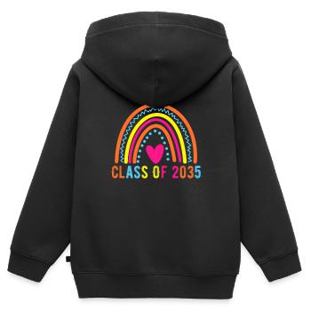 Klasse von 2035 Erster Schultag wächst mit mir - Kinder Premium Organic Zip Hoodie - Schwarz - Hinten - AI Model Kid Male (0cm)