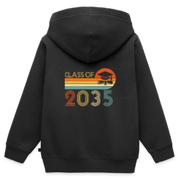 Klasse von 2035 Erster Schultag wächst mit mir - Kinder Premium Organic Zip Hoodie - Schwarz - Hinten - AI Model Kid Male (0cm)