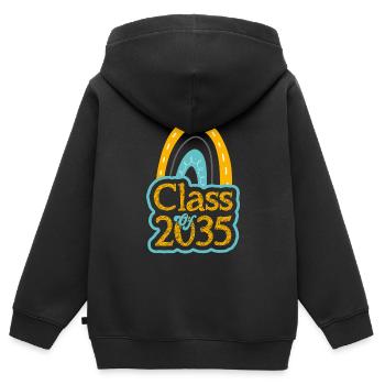 Klasse von 2035 Erster Schultag wächst mit mir - Kinder Premium Organic Zip Hoodie - Schwarz - Hinten - AI Model Kid Male (0cm)