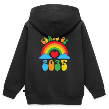 Klasse von 2035 Erster Schultag wächst mit mir - Kinder Premium Organic Zip Hoodie - Schwarz - Hinten - AI Model Kid Male (0cm)