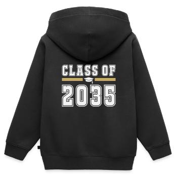 Klasse von 2035 Erster Schultag wächst mit mir - Kinder Premium Organic Zip Hoodie - Schwarz - Hinten - AI Model Kid Male (0cm)