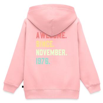 Großartig seit November 1976 - Kinder Premium Organic Zip Hoodie - Rosa - Hinten - AI Model Kid Female (0cm)
