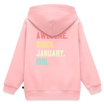Großartig seit Januar 1991 - Kinder Premium Organic Zip Hoodie - Rosa - Hinten - AI Model Kid Female (0cm)