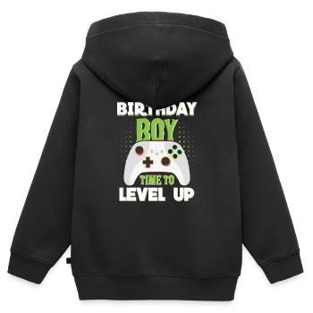 Geburtstagskind Zeit, um Videospiel Geburtstag zu verbessern - Kinder Premium Organic Zip Hoodie - Schwarz - Hinten - AI Model Kid Male (0cm)