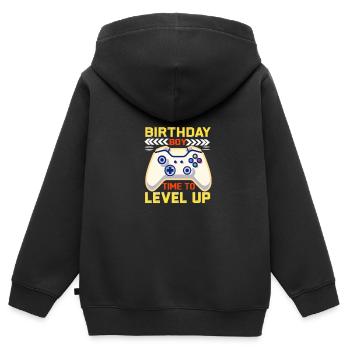 Geburtstagskind Zeit, um Videospiel Geburtstag zu verbessern - Kinder Premium Organic Zip Hoodie - Schwarz - Hinten - AI Model Kid Male (0cm)
