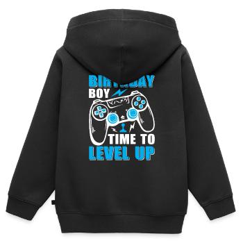 Geburtstagskind Zeit, um Videospiel Geburtstag zu verbessern - Kinder Premium Organic Zip Hoodie - Schwarz - Hinten - AI Model Kid Male (0cm)