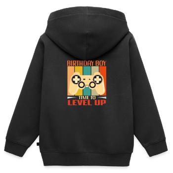 Geburtstagskind Zeit, um Videospiel Geburtstag zu verbessern - Kinder Premium Organic Zip Hoodie - Schwarz - Hinten - AI Model Kid Male (0cm)