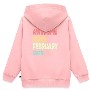 Großartig seit März 1976 - Kinder Premium Organic Zip Hoodie - Rosa - Hinten - AI Model Kid Female (0cm)
