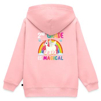 Zweite Klasse Rainbow Girls Jungen Lehrerteam 2. - Kinder Premium Organic Zip Hoodie - Rosa - Hinten - AI Model Kid Female (0cm)