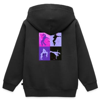 dancer, dancing, illustration, dancer, graffiti - Kids Premium Organic Zip-up Hoodie - black - Back - AI Model Kid Male (0cm)