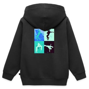 dancer, dancing, illustration, dancer, graffiti - Kids Premium Organic Zip-up Hoodie - black - Back - AI Model Kid Male (0cm)