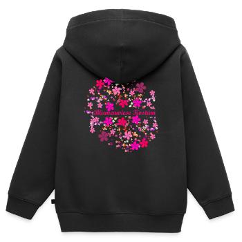 blumenwiese,blumenwiese kostüm,kostüm,blumen - Kinder Premium Organic Zip Hoodie - Schwarz - Hinten - AI Model Kid Male (0cm)