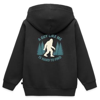 Lustiger Bigfoot Ein Kerl Wie Ich Ist Schwer Zu Einem Wald Zu Finde - Kinder Premium Organic Zip Hoodie - Schwarz - Hinten - AI Model Kid Male (0cm)