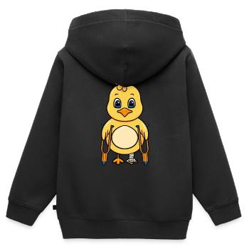 Küken mit gebrochenem Bein - Kinder Premium Organic Zip Hoodie - Schwarz - Hinten - AI Model Kid Male (0cm)