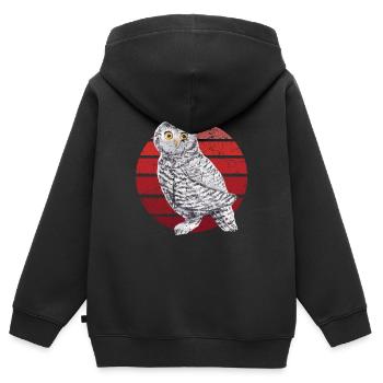 Eule Uhu Tier Waldtier Steinkauz Schleiereulen Fun - Kinder Premium Organic Zip Hoodie - Schwarz - Hinten - AI Model Kid Male (0cm)