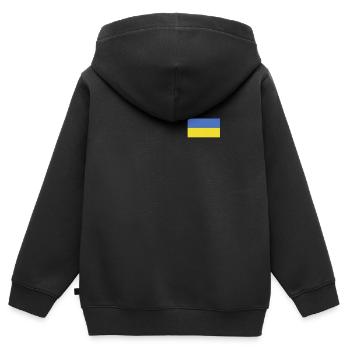 Ukraine Fahne Ukrajina Ukrainer Ukrainisch Flagge - Kinder Premium Organic Zip Hoodie - Schwarz - Hinten - AI Model Kid Male (0cm)
