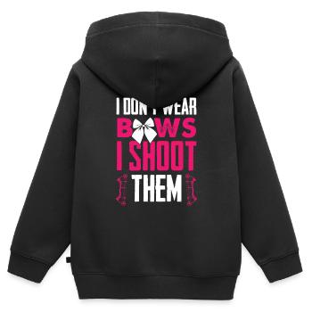 Drôle de archer Archer Girl - Sweat Premium à capuche zippé enfant bio - noir - Dos - AI Model Kid Male (0cm)