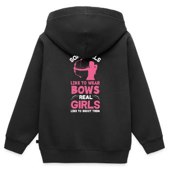 Funny Archery Archer Girl - Kids Premium Organic Zip-up Hoodie - black - Back - AI Model Kid Male (0cm)