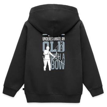 Funny Archery Archer Gift - Kids Premium Organic Zip-up Hoodie - black - Back - AI Model Kid Male (0cm)