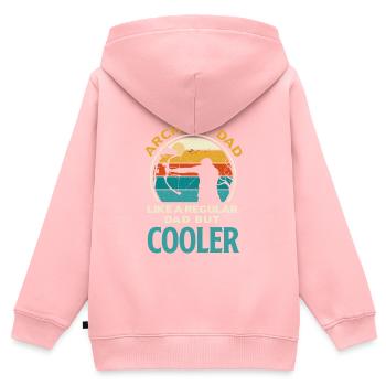 Funny Archery Archer Papa Gift - Kids Premium Organic Zip-up Hoodie - rose - Back - AI Model Kid Female (0cm)