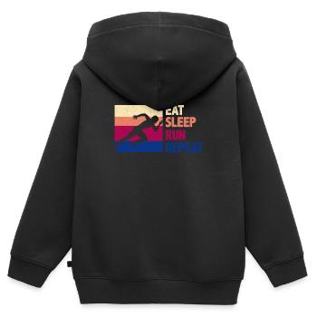 Lustiges Laufen Läufer Lauf Geschenk - Kinder Premium Organic Zip Hoodie - Schwarz - Hinten - AI Model Kid Male (0cm)