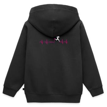 Lustiges Laufen Läufer Lauf Geschenk - Kinder Premium Organic Zip Hoodie - Schwarz - Hinten - AI Model Kid Male (0cm)
