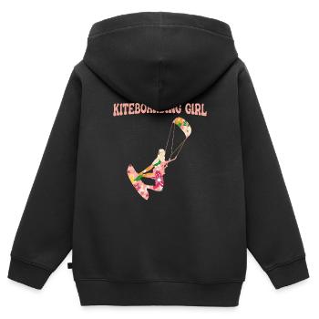 Kitesurfen Kiteboarding Kite Kiten - Kinder Premium Organic Zip Hoodie - Schwarz - Hinten - AI Model Kid Male (0cm)