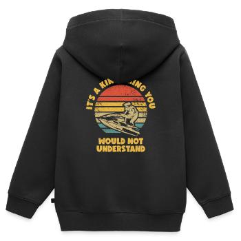 Jetski Jet Ski Snowmobile - Kids Premium Organic Zip-up Hoodie - black - Back - AI Model Kid Male (0cm)