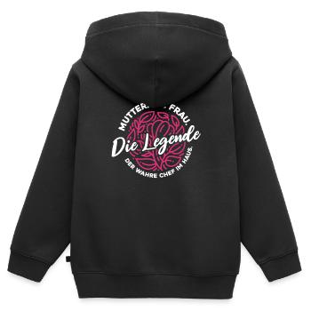 Mama Mutter Mami Muttertag - Kinder Premium Organic Zip Hoodie - Schwarz - Hinten - AI Model Kid Male (0cm)