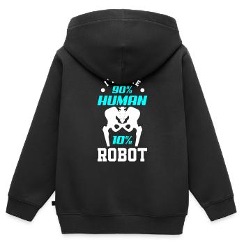 Chirurgie artificielle de l’articulation de la hanche prothèse de hanche - Sweat Premium à capuche zippé enfant bio - noir - Dos - AI Model Kid Male (0cm)