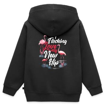 Chirurgie artificielle de l’articulation de la hanche prothèse de hanche - Sweat Premium à capuche zippé enfant bio - noir - Dos - AI Model Kid Male (0cm)