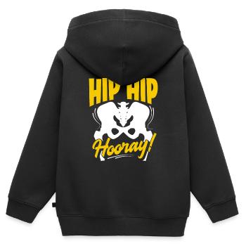 Chirurgie artificielle de l’articulation de la hanche prothèse de hanche - Sweat Premium à capuche zippé enfant bio - noir - Dos - AI Model Kid Male (0cm)