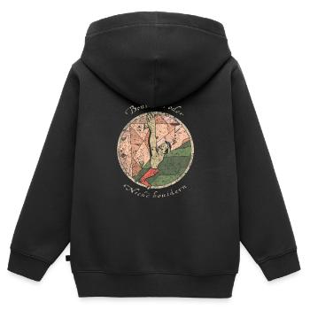Bouldern - Kinder Premium Organic Zip Hoodie - Schwarz - Hinten - AI Model Kid Male (0cm)