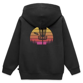 Drôle de Disc Golfer Disc Golfer Cadeau - Sweat Premium à capuche zippé enfant bio - noir - Dos - AI Model Kid Male (0cm)