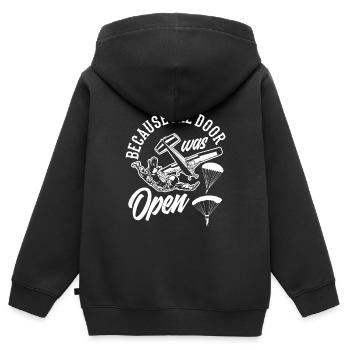 Fallschirmspringen Fallschirmspringer - Kinder Premium Organic Zip Hoodie - Schwarz - Hinten - AI Model Kid Male (0cm)