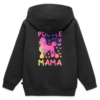 Pudel Mama Pudel Mama Pudel Liebhaber - Kinder Premium Organic Zip Hoodie - Schwarz - Hinten - AI Model Kid Male (0cm)