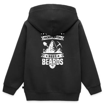 Géologue Pierres Pierre Collectionneur Pétrologie - Sweat Premium à capuche zippé enfant bio - noir - Dos - AI Model Kid Male (0cm)