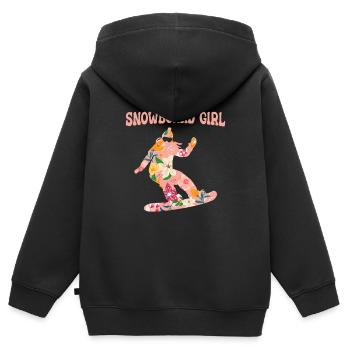 Snowboard Snowboarder Snowboarding - Sweat Premium à capuche zippé enfant bio - noir - Dos - AI Model Kid Male (0cm)