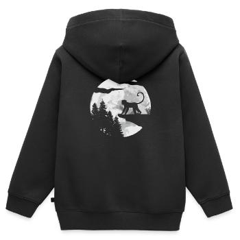 Affe - Kinder Premium Organic Zip Hoodie - Schwarz - Hinten - AI Model Kid Male (0cm)